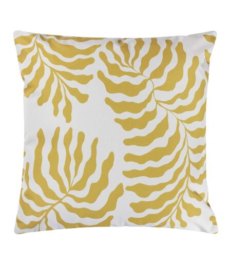 Tocorico leaf print outdoor cushion cover 43cm x 43cm mustard Furn