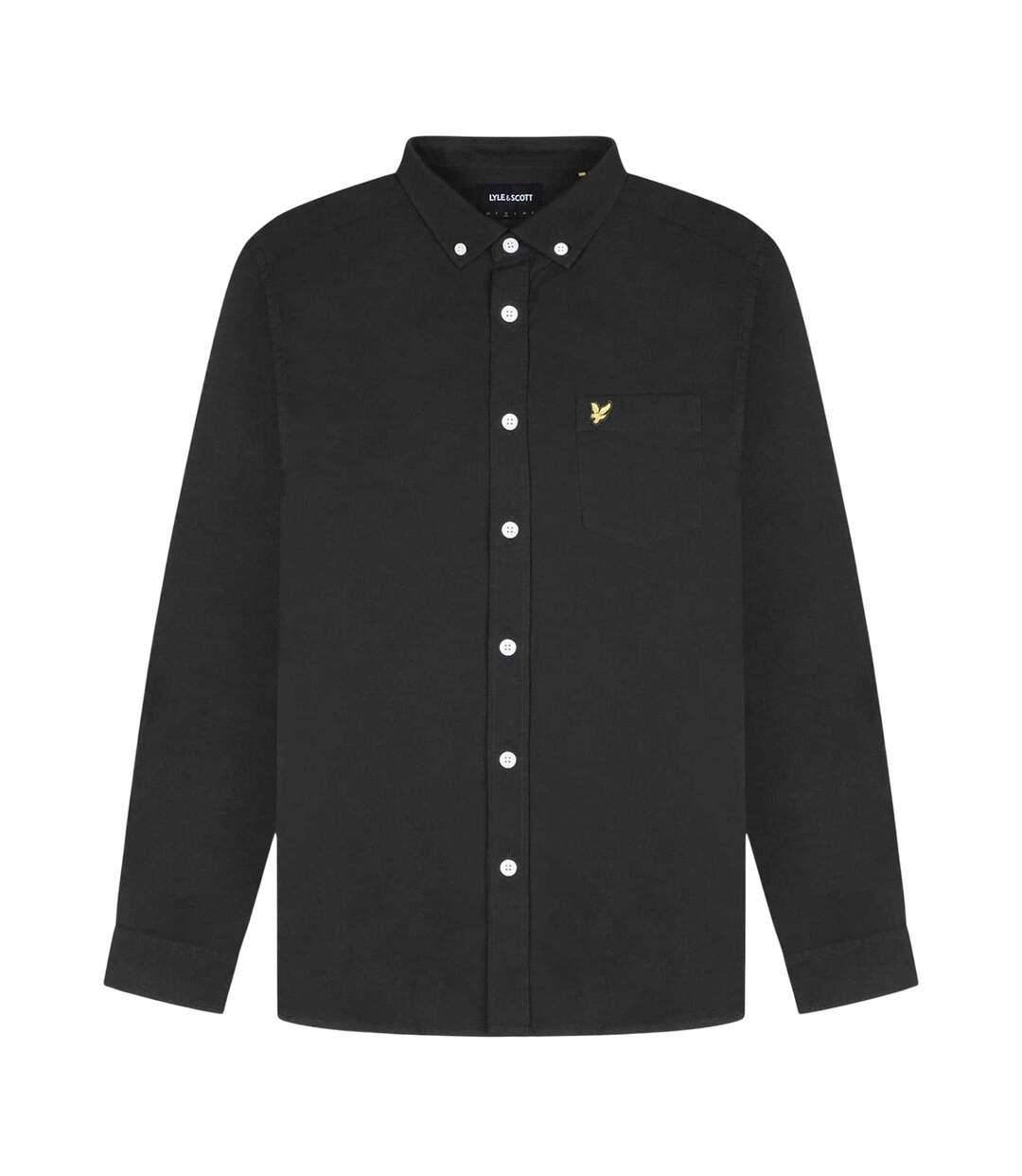 Mens Embroidered Logo Oxford Shirt Black Lyle & Scott-2