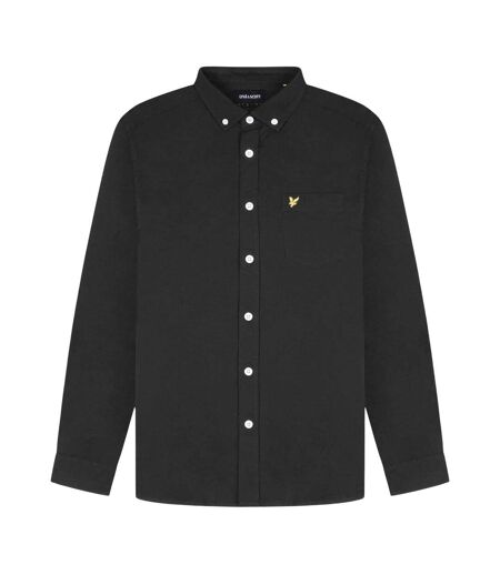 Mens Embroidered Logo Oxford Shirt Black Lyle & Scott