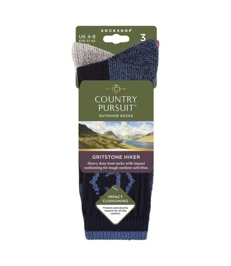 Country Pursuit - 3 Paires de Chaussettes Femme Randonnée Douces et Durables