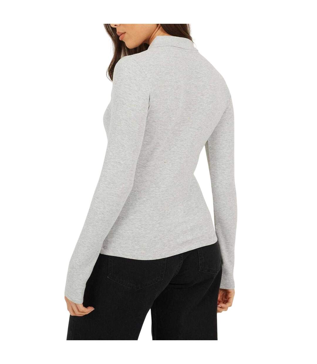 Polo Femme Gris Chiné Brave Soul-3