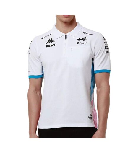Polo blanc/turquoise homme kappa adram - xxl