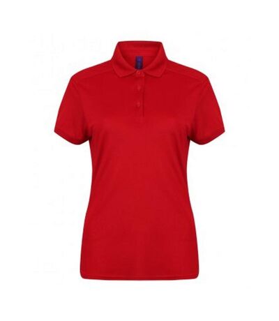 Henbury Womens/Ladies Stretch Microfine Pique Polo Shirt (Red)