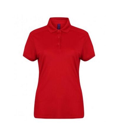 Henbury Womens/Ladies Stretch Microfine Pique Polo Shirt (Red) - UTPC2952