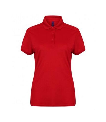 Henbury Womens/Ladies Stretch Microfine Pique Polo Shirt (Red) - UTPC2952