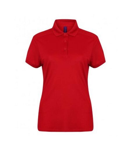 Henbury Womens/Ladies Stretch Microfine Pique Polo Shirt (Red) - UTPC2952