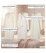 OZABI Chemise de Nuit Femme Pack de 3, Coton Manches Longues, Col Rond 4 Boutons-5