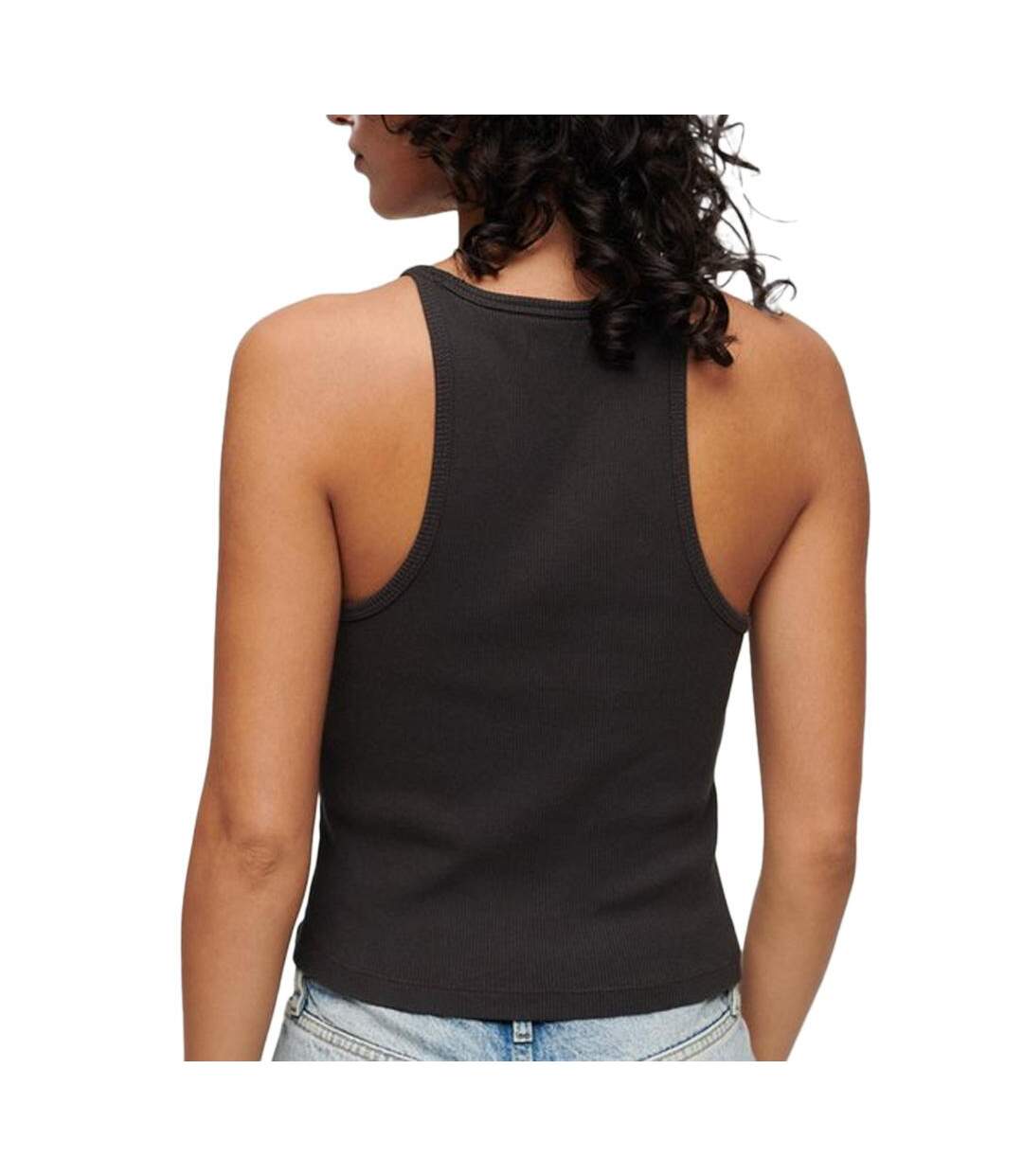 Débardeur noir femme superdry essential logo racer - l/xl-2