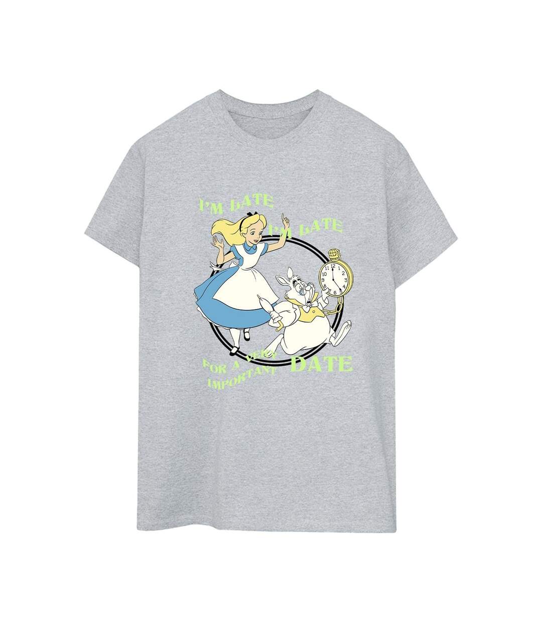 Disney - T-shirt ALICE IN WONDERLAND I'M LATE - Femme (Gris sportif) - UTBI8821-1