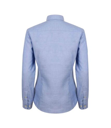 Womens/ladies modern long sleeve oxford shirt blue Henbury