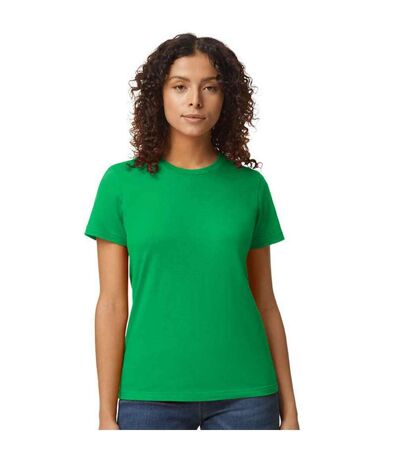 Womens/ladies soft midweight t-shirt irish green Gildan