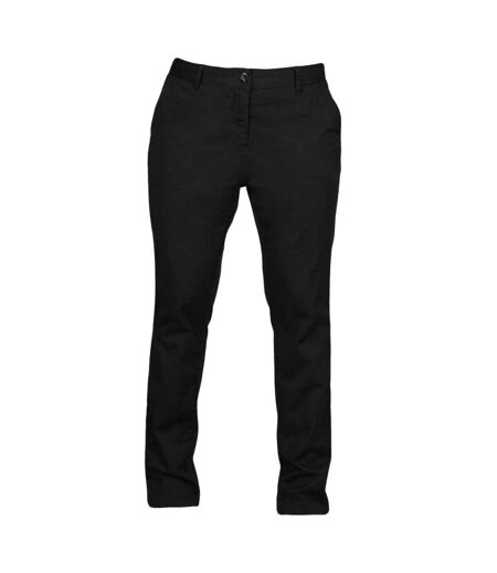 Womens/ladies Stretch Chinos Black Front Row