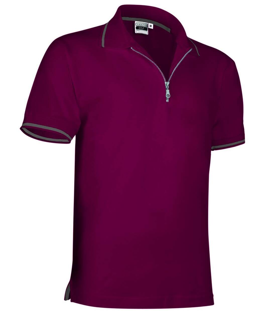 Polo homme zippé - réf GOLF - rouge bordeaux