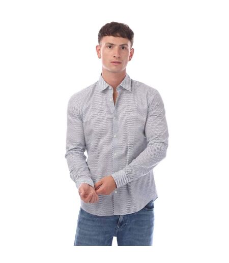 Chemise Manches Longues Homme Bleu Foncé Hugo