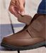 Boots en Croûte de Cuir Scratchées Fourrées Sherpa-3