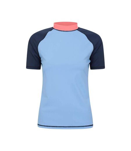 Womens/ladies Uv Protection Rash Guard Pale Blue Mountain Warehouse