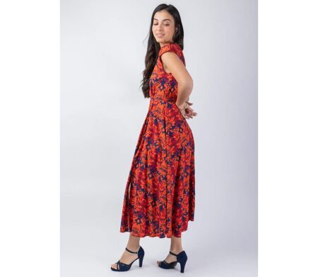 Robe mi-longue chic LOLITA coupe féminine élégante Coton Du Monde