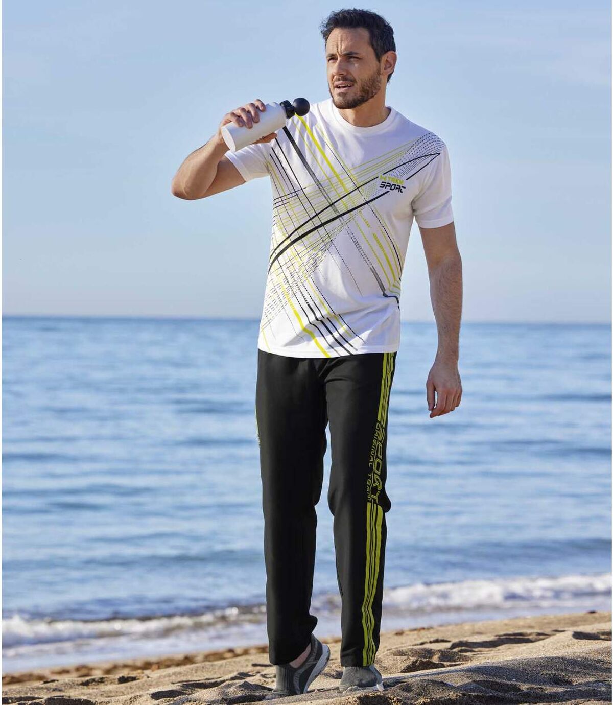 Men's Black Microfibre Sweatpants Atlas For Men