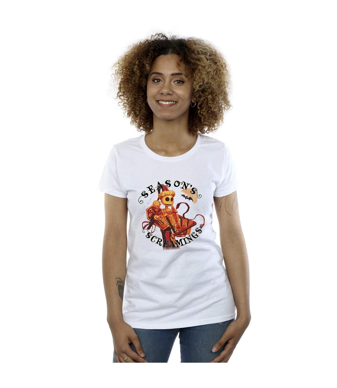 Disney T-shirt en coton Womens/Ladies The Nightmare Before Christmas Seasons Screamings (Blanc) - UTBI35778-2