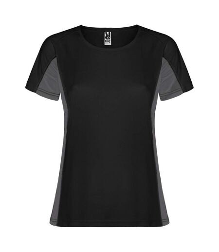 T-shirt shanghai femme noir uni Roly