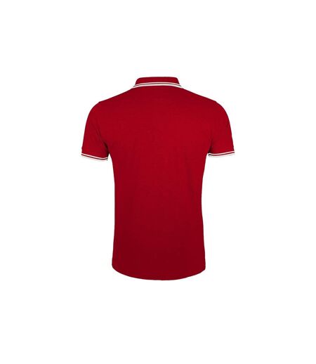 Polo manches courtes pasadena homme rouge/blanc SOLS