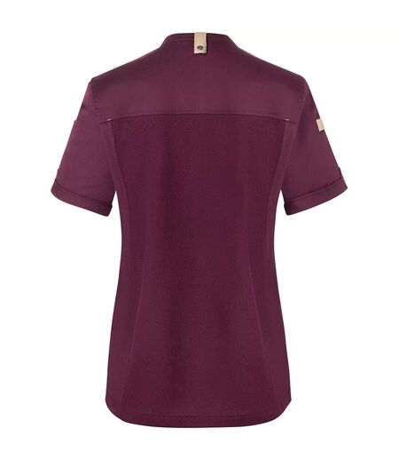 Womens/ladies Green-generation Short-sleeved Chef Jacket Aubergine Karlowsky