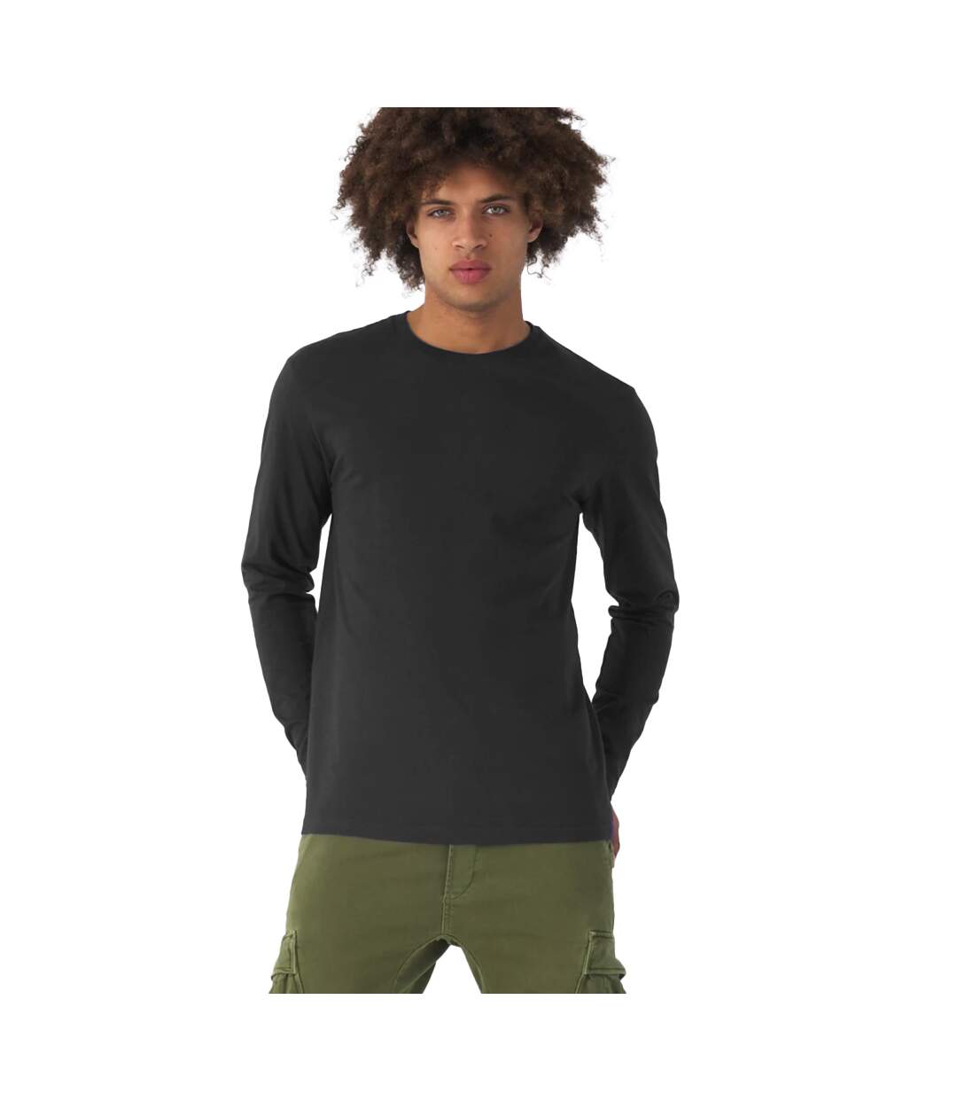 T-shirt Manches Longues #e190 Homme Noir B&C-1
