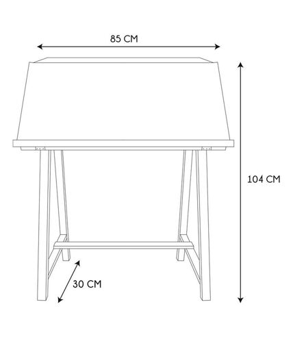 Bureau cabinet haut - Jaune