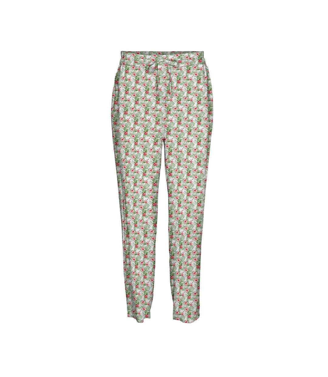 Pantalon blanc/vert/rose imprimé femme vero moda easy - s-1