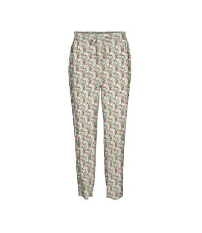 Pantalon blanc/vert/rose imprimé femme vero moda easy - s
