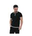 Mens Valero Knitted Tipped Short-sleeved Polo Shirt Black Lambretta-1
