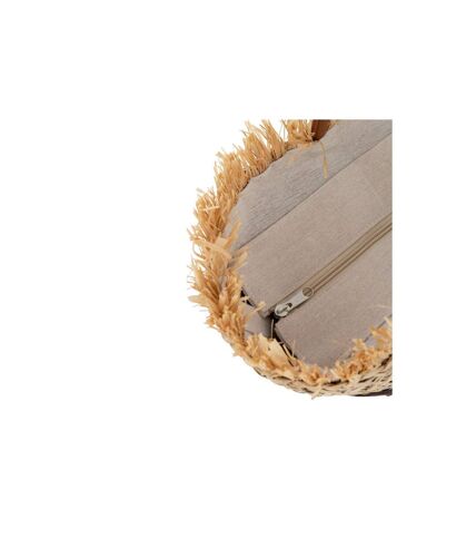 Sac de Plage Feuille 56cm Naturel & Blanc