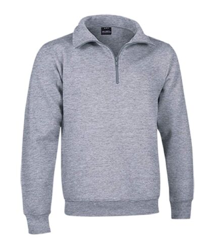 Sweat col camionneur zippé - REF WOOD - gris chiné