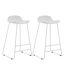 Tabouret de bar en acier et plastique Wave (Lot de 2)