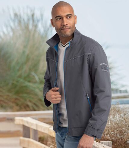 Men's Water-Repellent Windbreaker Jacket - Full-Zip