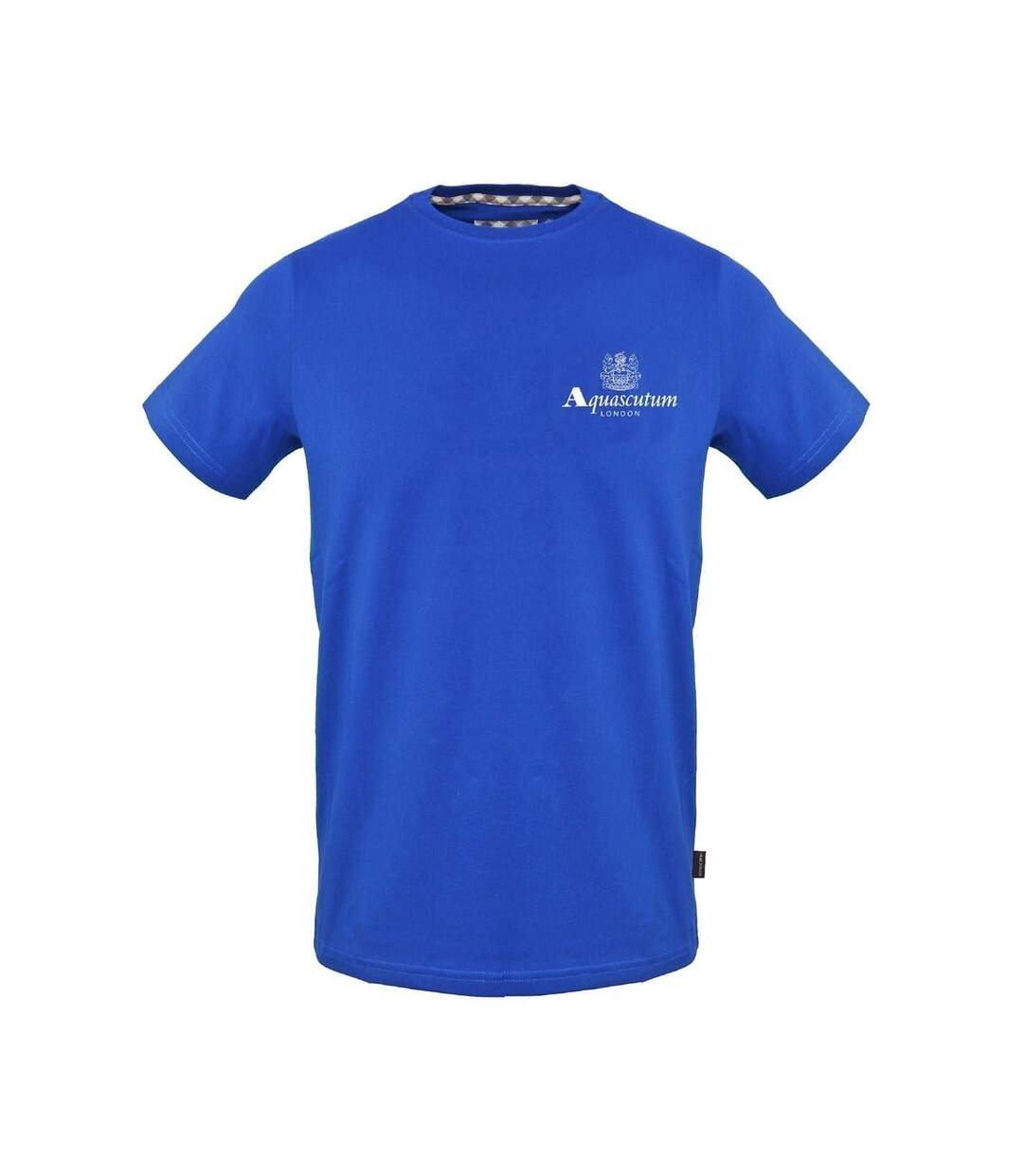Mens Logo Crew Neck Regular T-shirt Royal Blue Aquascutum-1