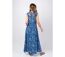 Robe longue larges bretelles froncées PALOMA imprimé bleu océan Coton Du Monde-4
