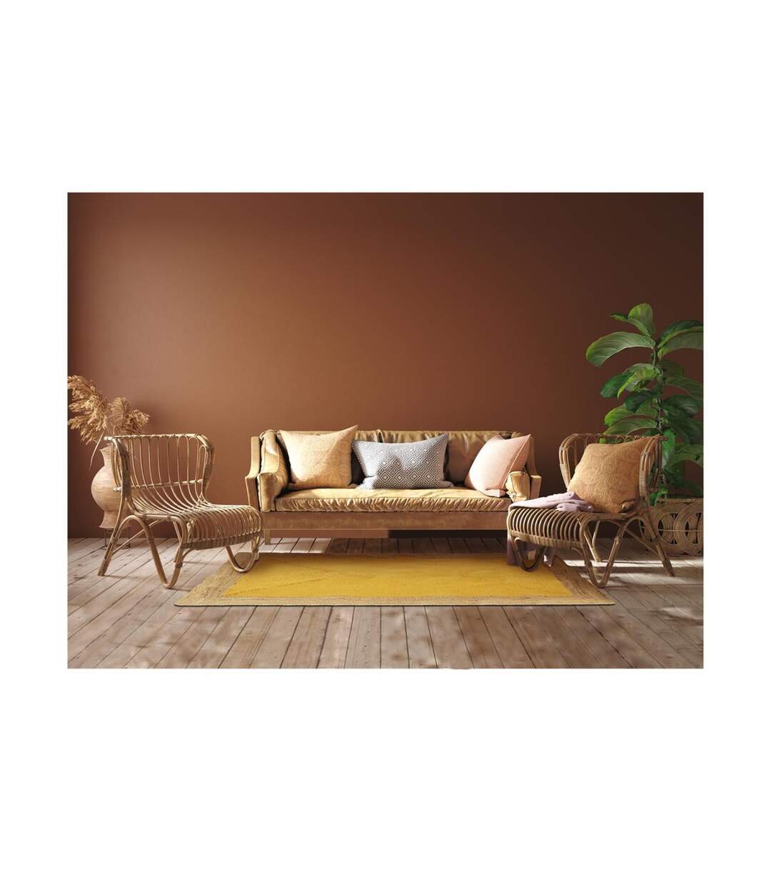 Tapis Déco en Jute Rodame 120x170cm Moutarde-4