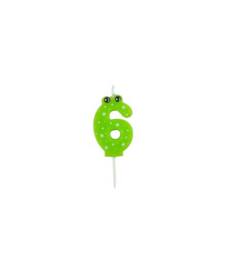 Bougie d'Anniversaire Chiffre 6 5cm Vert