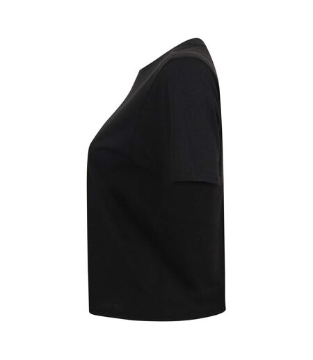 SF Womens/Ladies Boxy Crop T-Shirt (Black) - UTRW9303