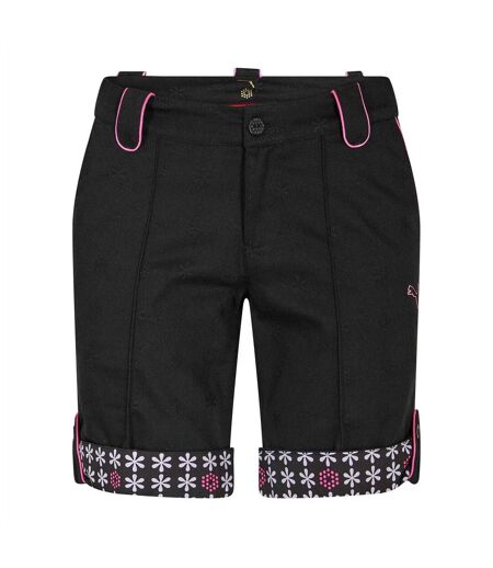 Womens/ladies Jacquard Tailored Golf Shorts Black Puma