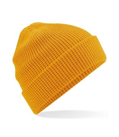 Beechfield Cuffed Cotton Waffle Beanie (Mustard Yellow) - UTPC4626