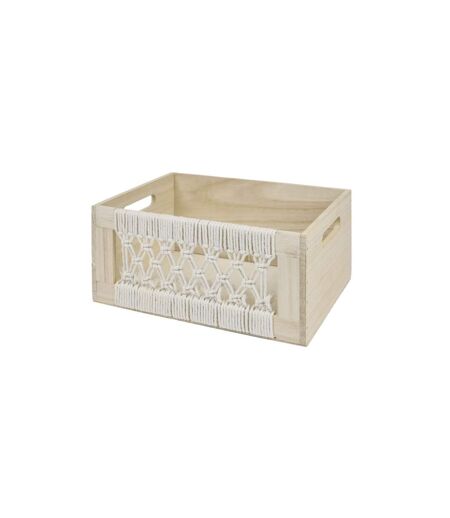 Lot de 3 Caisses Gigognes Boho 35cm Beige