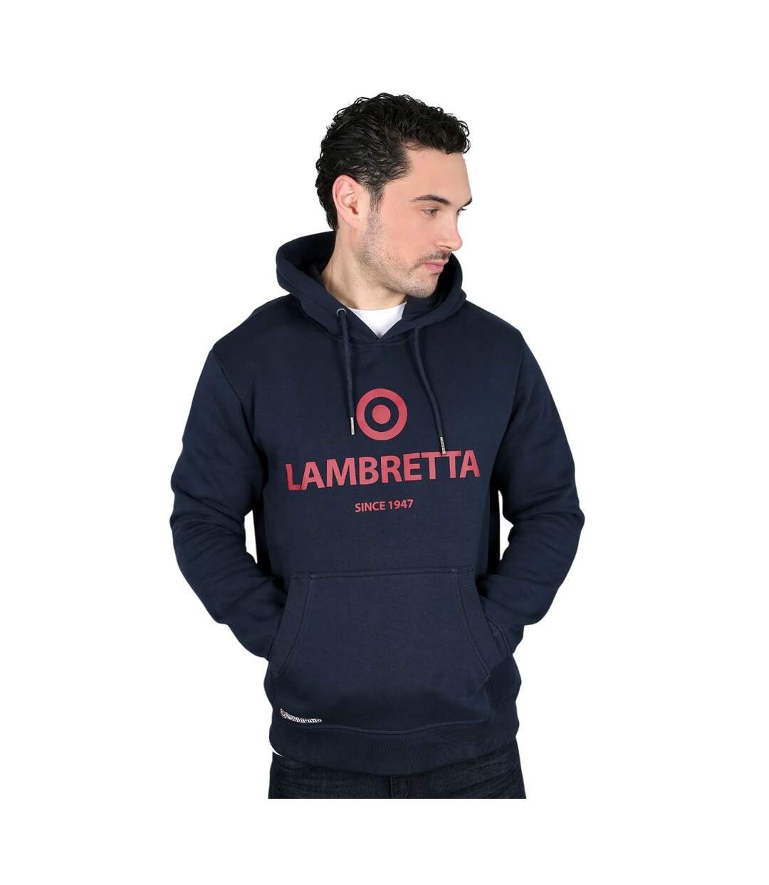Mens Target Logo Hoodie Dark Navy Lambretta-1