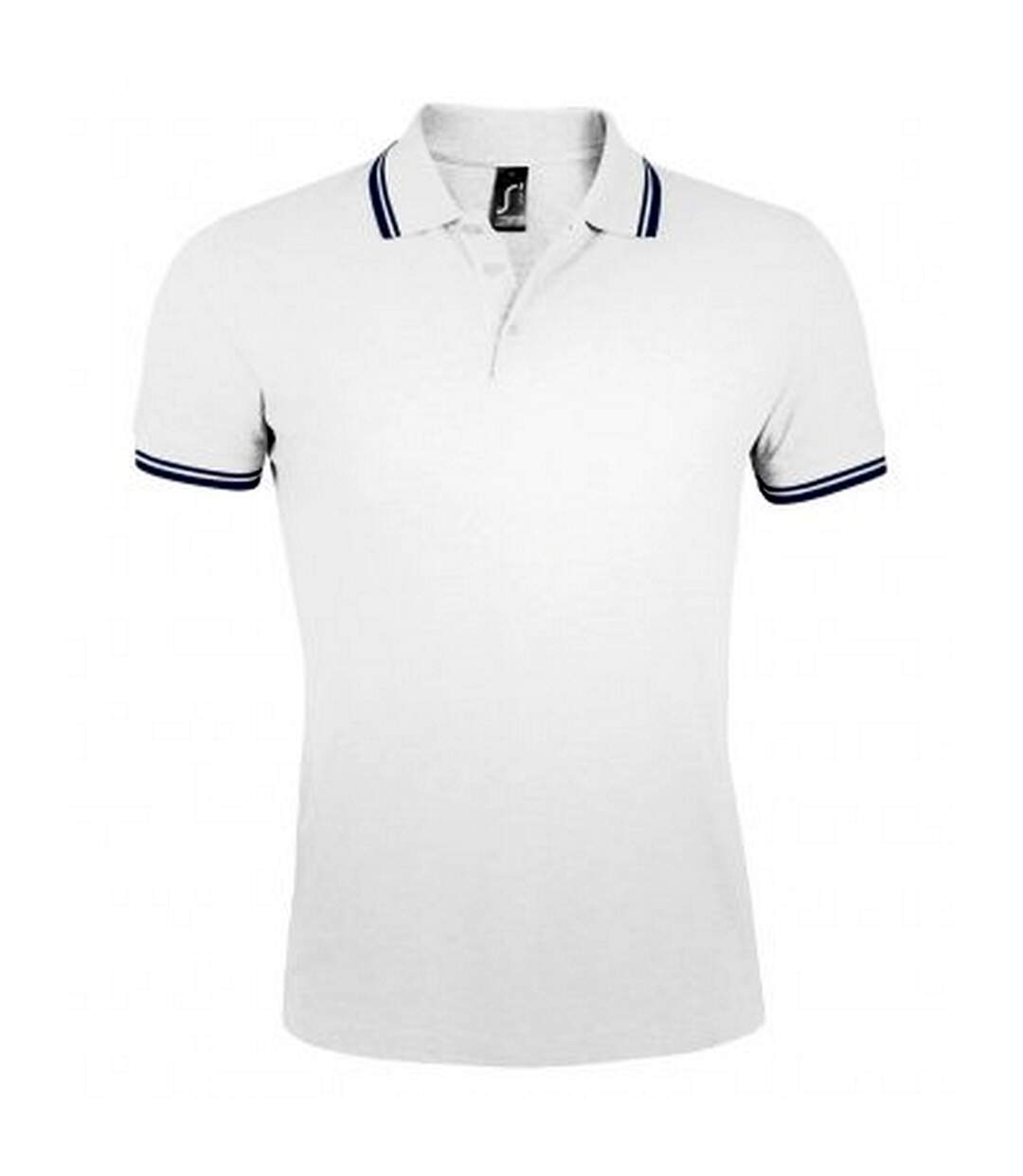 SOLS - Polo manches courtes PASADENA - Homme (Blanc/bleu marine) - UTPC2431