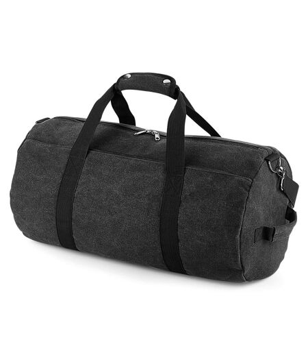 Bagbase Vintage Canvas Barrel Bag (Vintage Black) (One Size)