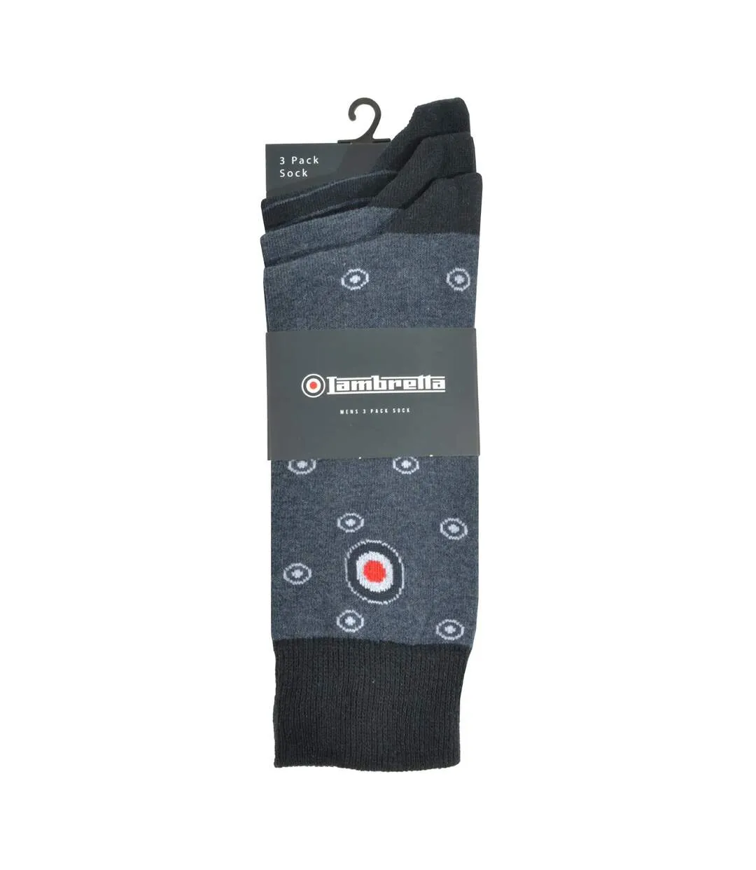 Pack Of 3  Mens Target Socks  Dark Blue Lambretta-3