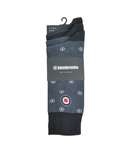 Pack Of 3  Mens Target Socks  Dark Blue Lambretta
