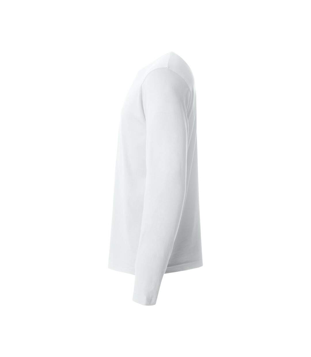 Mens Basic Long-sleeved T-shirt White Clique-3