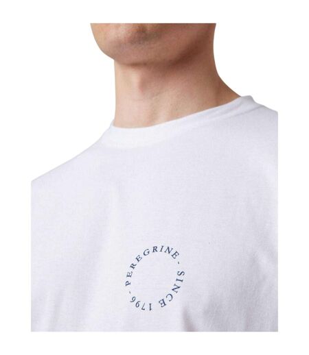 Mens Back Print Cotton T-shirt White Peregrine